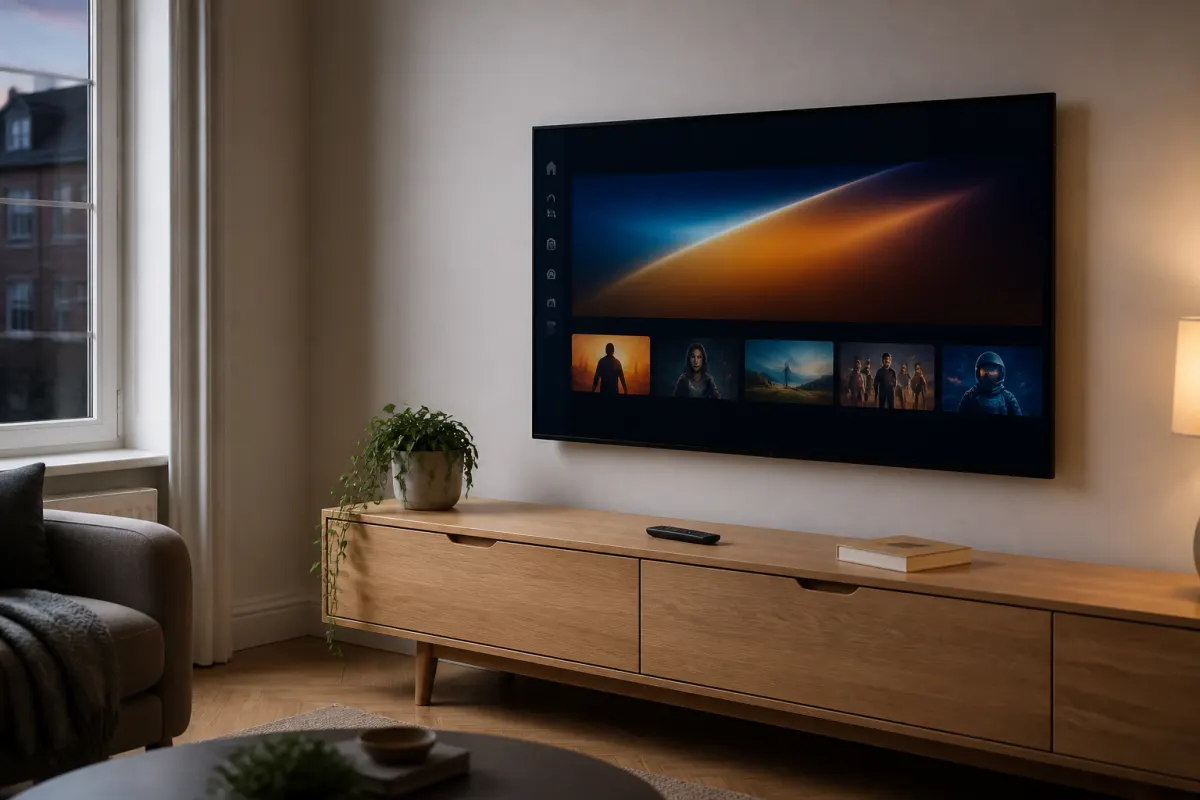 Living room TV ready for UK IPTV setup